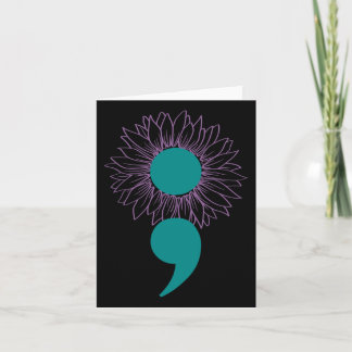 Carte Semicolon de tournesol Sensibilisation au suicide 