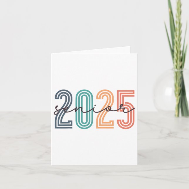 Carte Senior 2025 Cl De 2025 Ck À L'École Rétro Graduati (Devant)