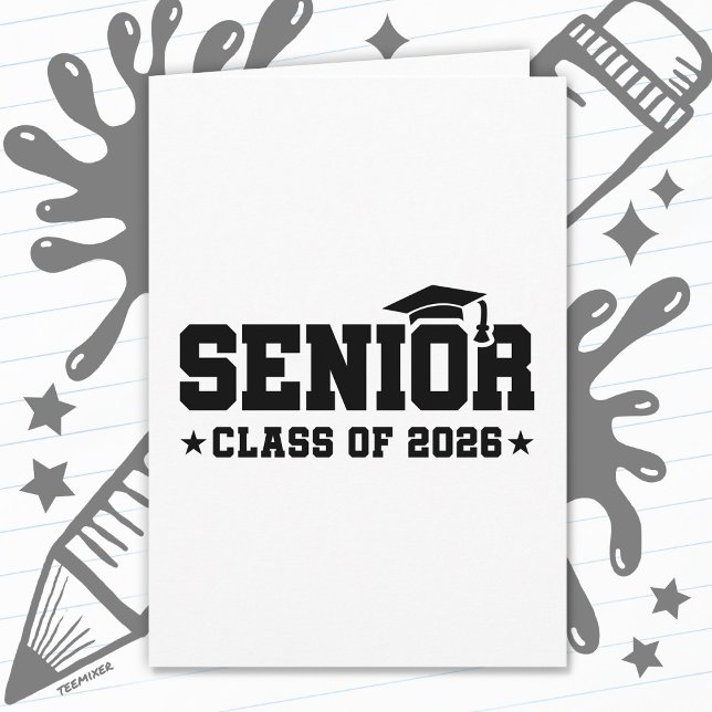 Carte Senior Class of 2026 Bold Graduation Typography (Créateur téléchargé)