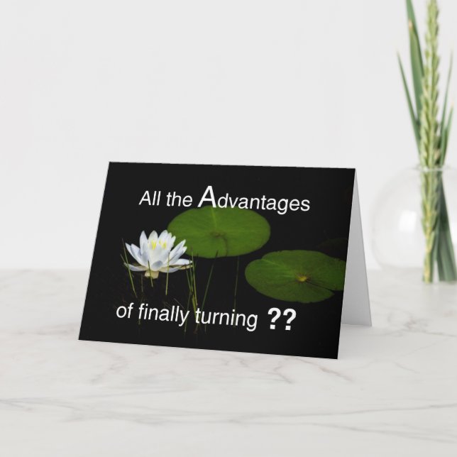 Carte Seniors Card Advantages of turning?? - Birthday (Devant)