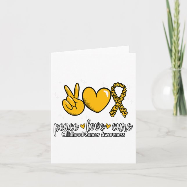 Carte Sensibilisation au cancer de l'enfance Paix Amour  (Devant)