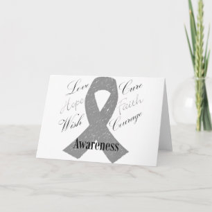Carte Sensibilisation au cancer du cerveau du ruban gris