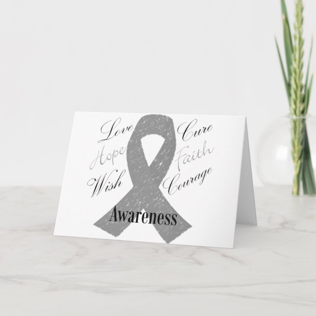 Carte Sensibilisation au cancer du cerveau du ruban gris (Devant)