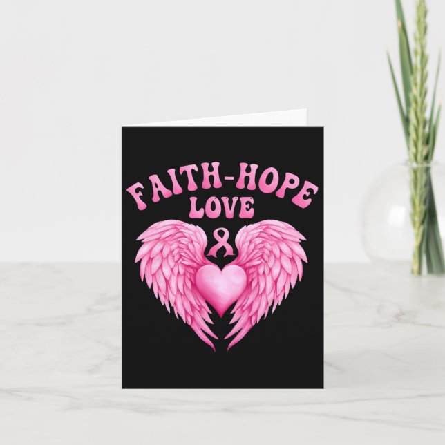 Carte Sensibilisation au cancer du sein Faith-hope Ribbo (Devant)