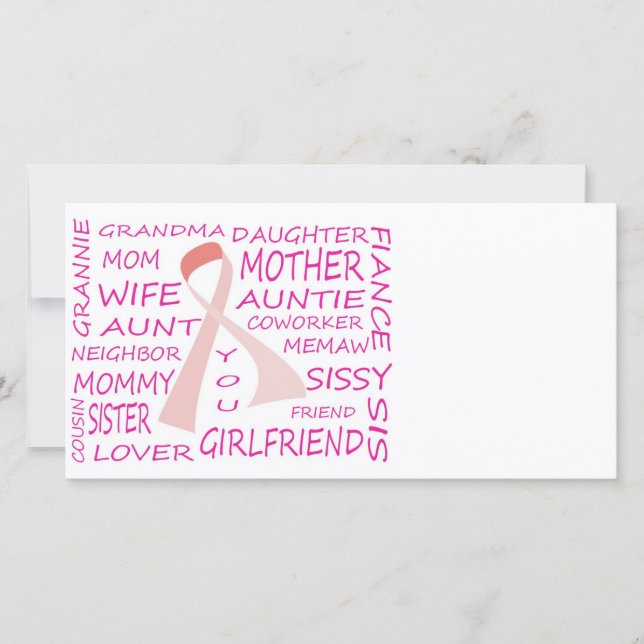 CARTE SENSIBILISATION AU CANCER DU SEIN ROSE RIBBON CONC (Devant)