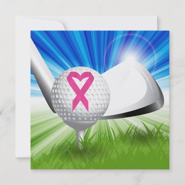 Carte Sensibilisation au cancer Golf du ruban rose (Devant)