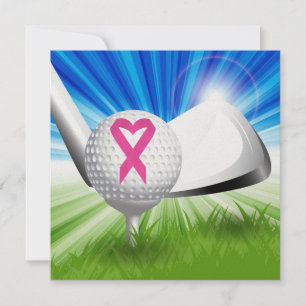 Carte Sensibilisation au cancer Golf du ruban rose
