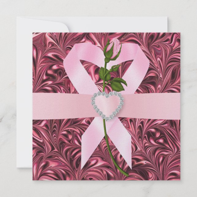 Carte Sensibilisation au cancer - Ruban rose (Devant)