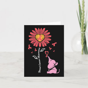 Carte Sensibilisation au cancer Tournesol Eléphant Fille