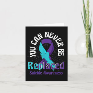 Carte Sensibilisation au suicide Turquoise Ruban Violet