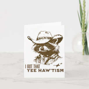 Carte Sensibilisation sur l'autisme Cowboy Raccoon J'Ai 