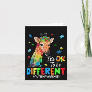 Carte Sensibilisation sur l'autisme Giraffe Femme Son Ok