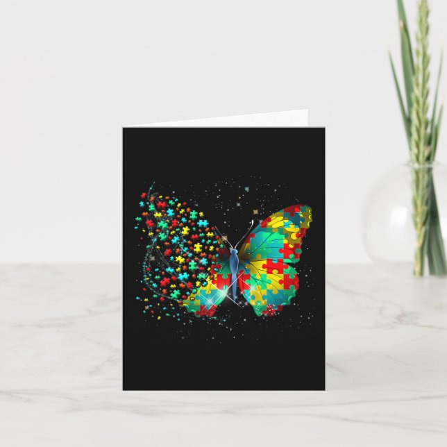 Carte Sensibilisation sur l'autisme Papillon Peace Lover (Devant)