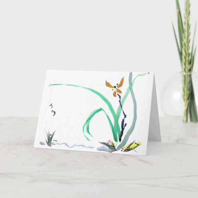 Carte sensible d'orchidée avec le proverbe (Devant)