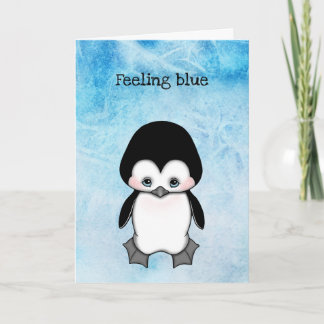 Carte Sentez Blue Miss You Sad Penguin
