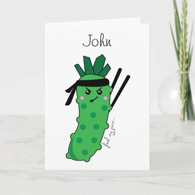 Carte Sentez ma douleur Kawaii Wasabi Caractère Alimenta (Devant)
