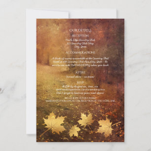 Carte sentier d'automne chute feuille  détails mariages