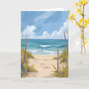Carte Sentier de la plage   Eau de mer Peinture côtière 