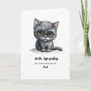 Carte Sentiment de sympathie avec chat triste avec larme