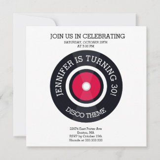 Carte Sentiment Super Thème Disco Anniversaire Invitatio