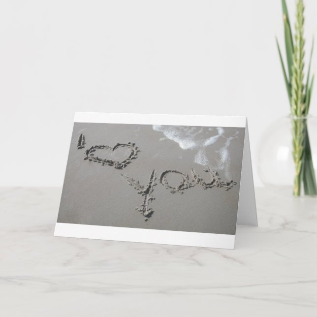 Carte Sentiments dans le sable (Devant)