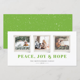 Carte Sentiments gais Snapshot Green Holiday Card