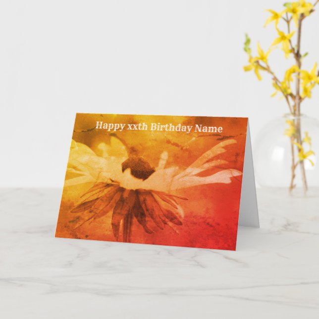 Carte Sepia Black Eyed Susan Floral Art (Fleur jaune)