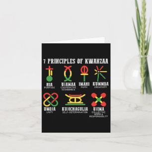 Carte Sept Principes de Kwanzaa Fier Africain Américain