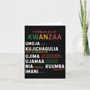 Carte Sept Principes De Kwanzaa Happy Kwanzaa
