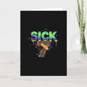 Carte Sept Sicken Meme Graffiti Éclaboussure Amusant Jeu