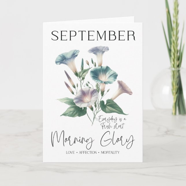 Carte Septembre Anniversaire Mois de naissance Fleur Mat (Devant)