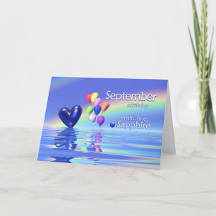 Carte Septembre Anniversaire Sapphire Heart