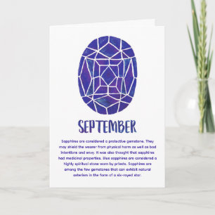 Carte Septembre Birthstone Sapphire Anniversaire