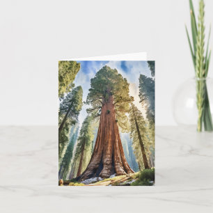 Carte Sequoia National Park California Watercolor
