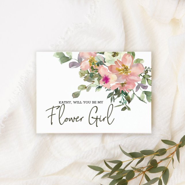 Carte Seras-tu ma demoiselle d'honneur Œuf et Blush (Créateur téléchargé)