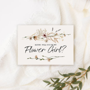Carte Serez-vous ma demoiselle d'honneur Fleur vintage f