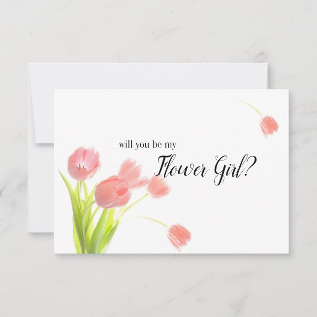 Carte Serez-vous ma Demoiselle d'Honneur Fleurs de Tulip (Devant)