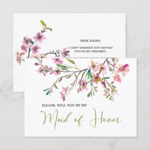 Carte Serez-vous ma femme d'honneur Cherry Blossom