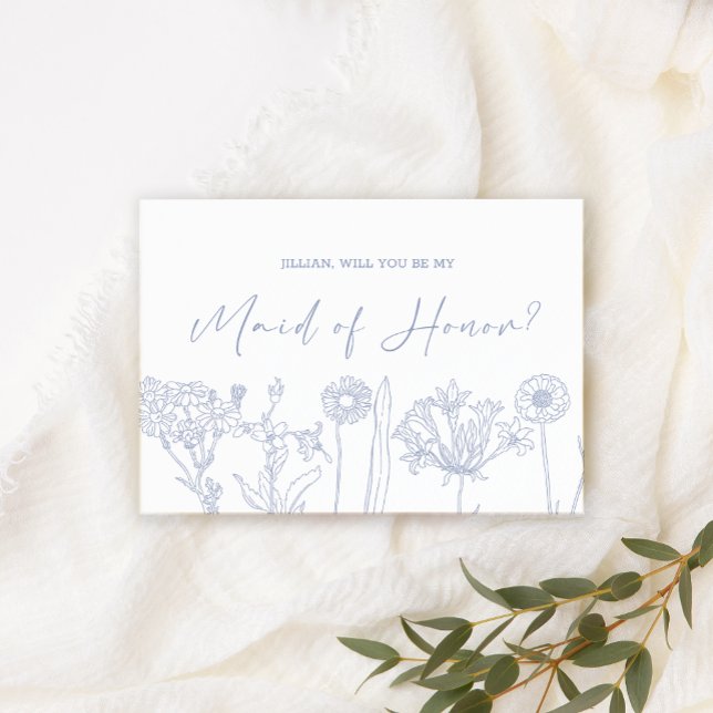 Carte Serez-vous ma femme d'honneur des fleurs de Periwi (Créateur téléchargé)