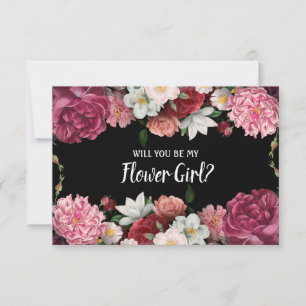 Carte Serez-Vous Ma Fille Fleur Élégante Fleur Bourgogne