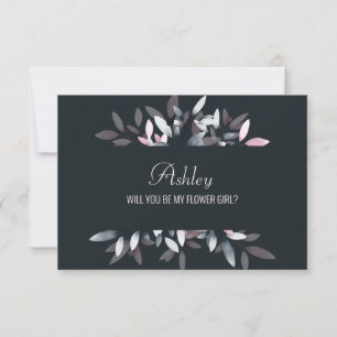 Carte Serez-Vous Ma Fille Fleur Rose Marine Floral