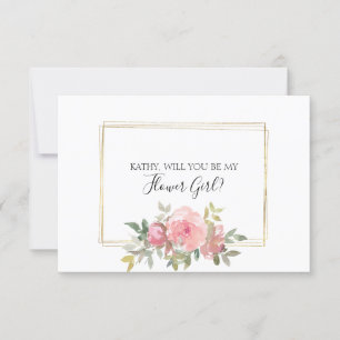 Carte Serez-Vous Ma Fille Fleur Rosée