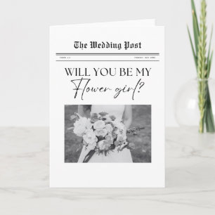 Carte Serez-vous ma Flower Girl, simple journal