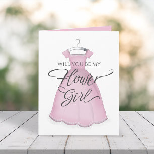 Carte Serez-vous ma robe rose Mariage Flower Girl