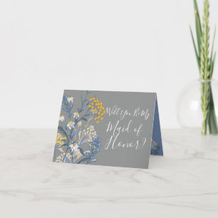 Carte Serez-vous ma servante d'honneur ? Nuptiale floral