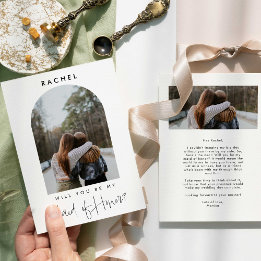 Carte Serez-vous ma servante d'honneur photo minimaliste