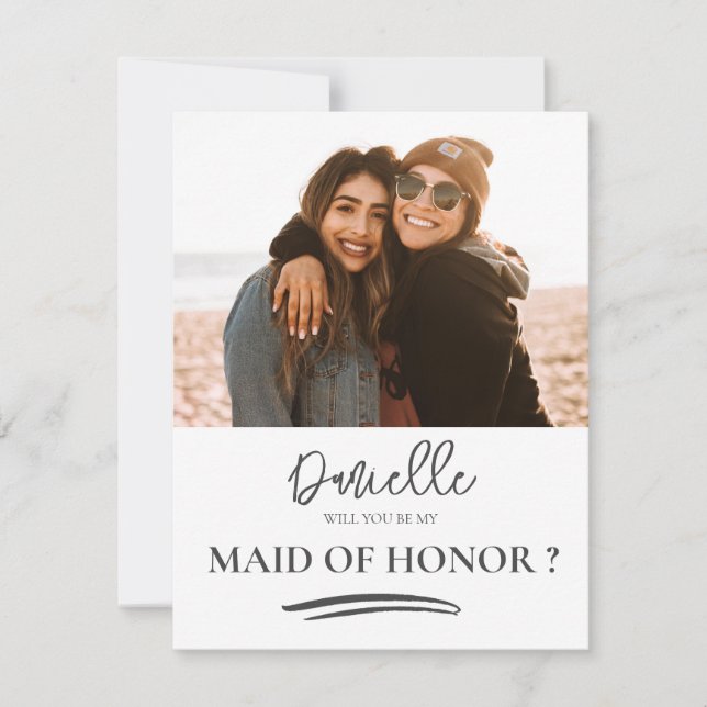 Carte Serez-vous ma servante d'honneur Photo moderne (Devant)
