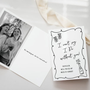 Carte Serez-vous mon...Champagne Doodle Bridal Propositi