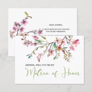 Carte Serez-vous mon chef d'honneur Cherry Blossom