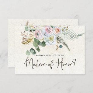 Carte Serez-vous mon chef d'honneur Pastel Boho Neutral
